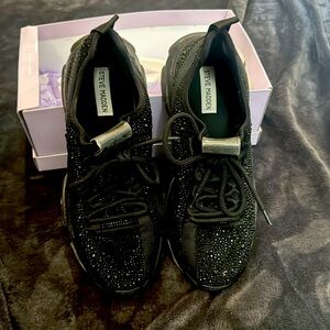 Steve Madden black rhinestone sneakers